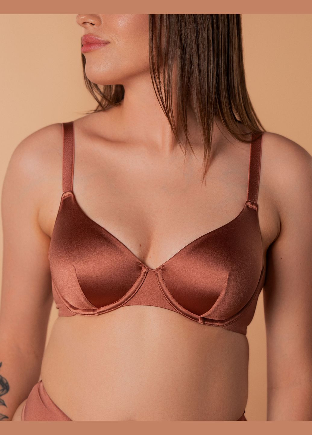 Теракотовий бюстгальтер slz24201522 теракотовий Brabrabra з кісточками