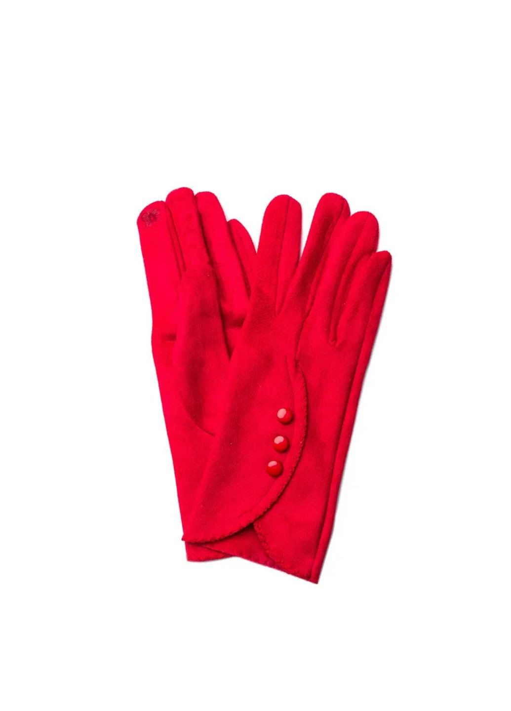 Перчатки Smart Touch женские экозамш красные LuckyLOOK 688-651 (290278182)