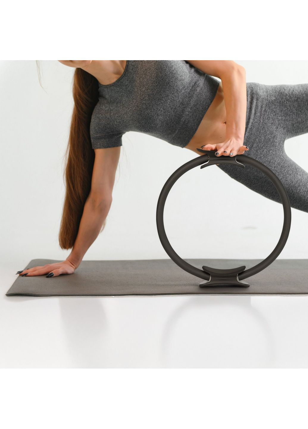 Кольцо для пилатеса армированное стекловолокно 38см черный Gymtek (367736394)