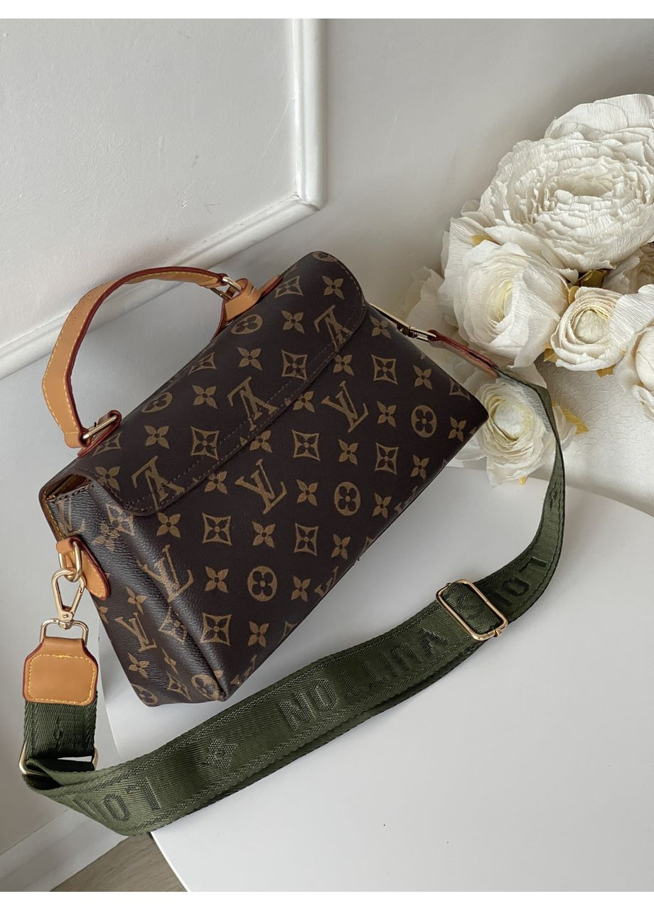 Жіноча сумка саквояж великий коричневий з хакі. No Brand (369935313)