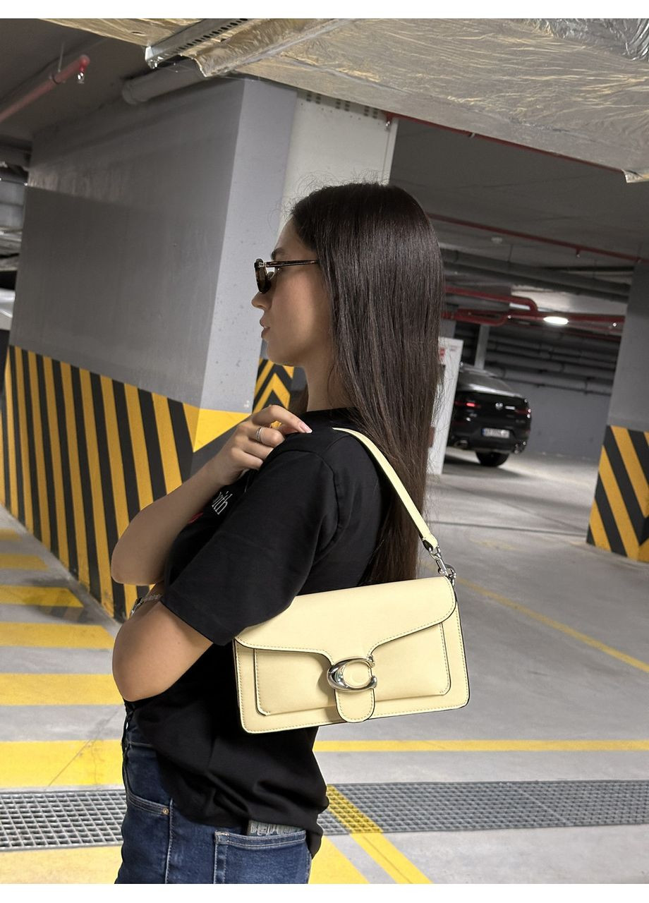 Сумка жіноча Tabby Shoulder Bag 26 in Polished Pebble Leather Yellow/Silver No Brand (367610025)