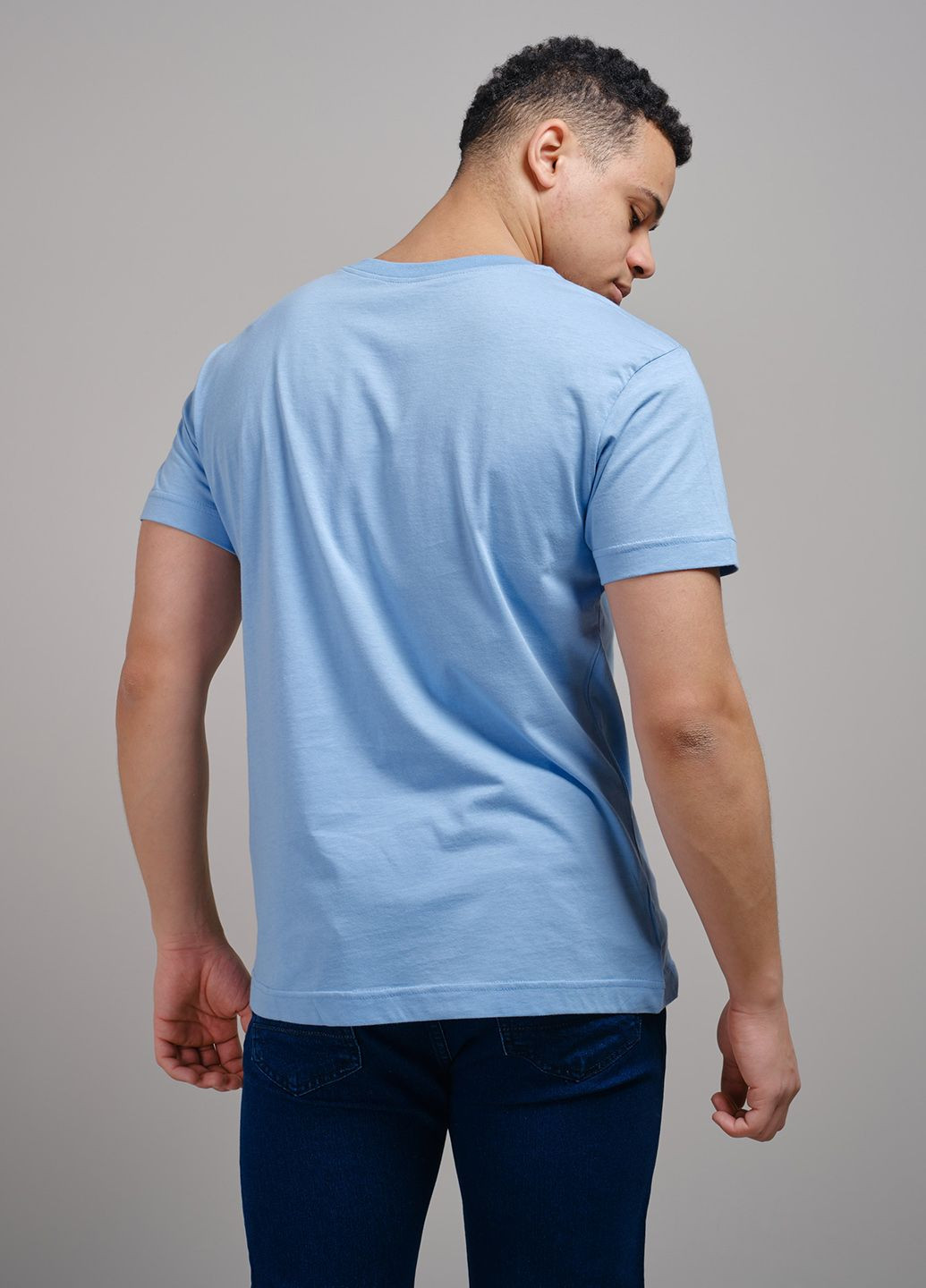 Голубая футболка мужская базовая голубая 102928 Power