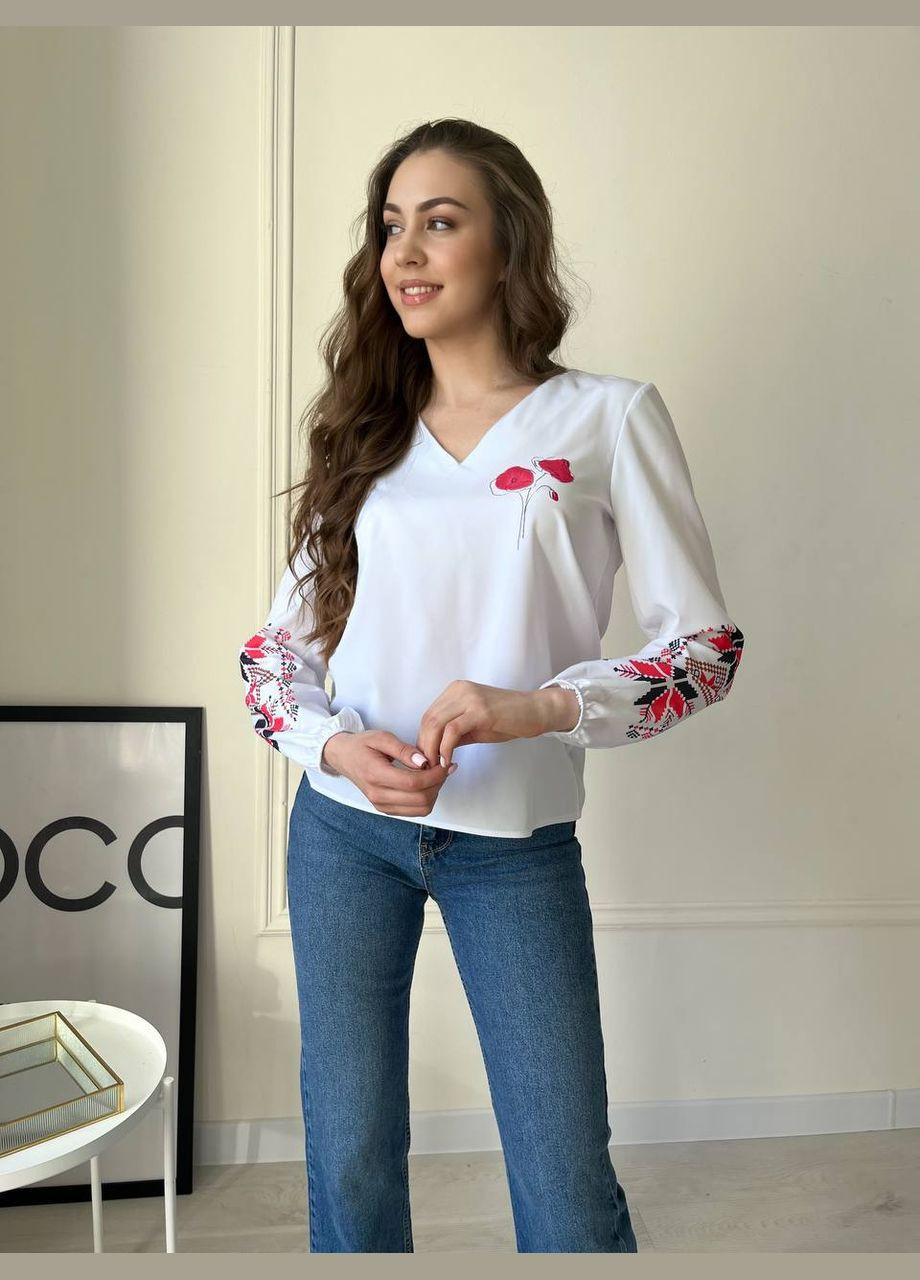 Біла неймовірна стильна блуза Украина