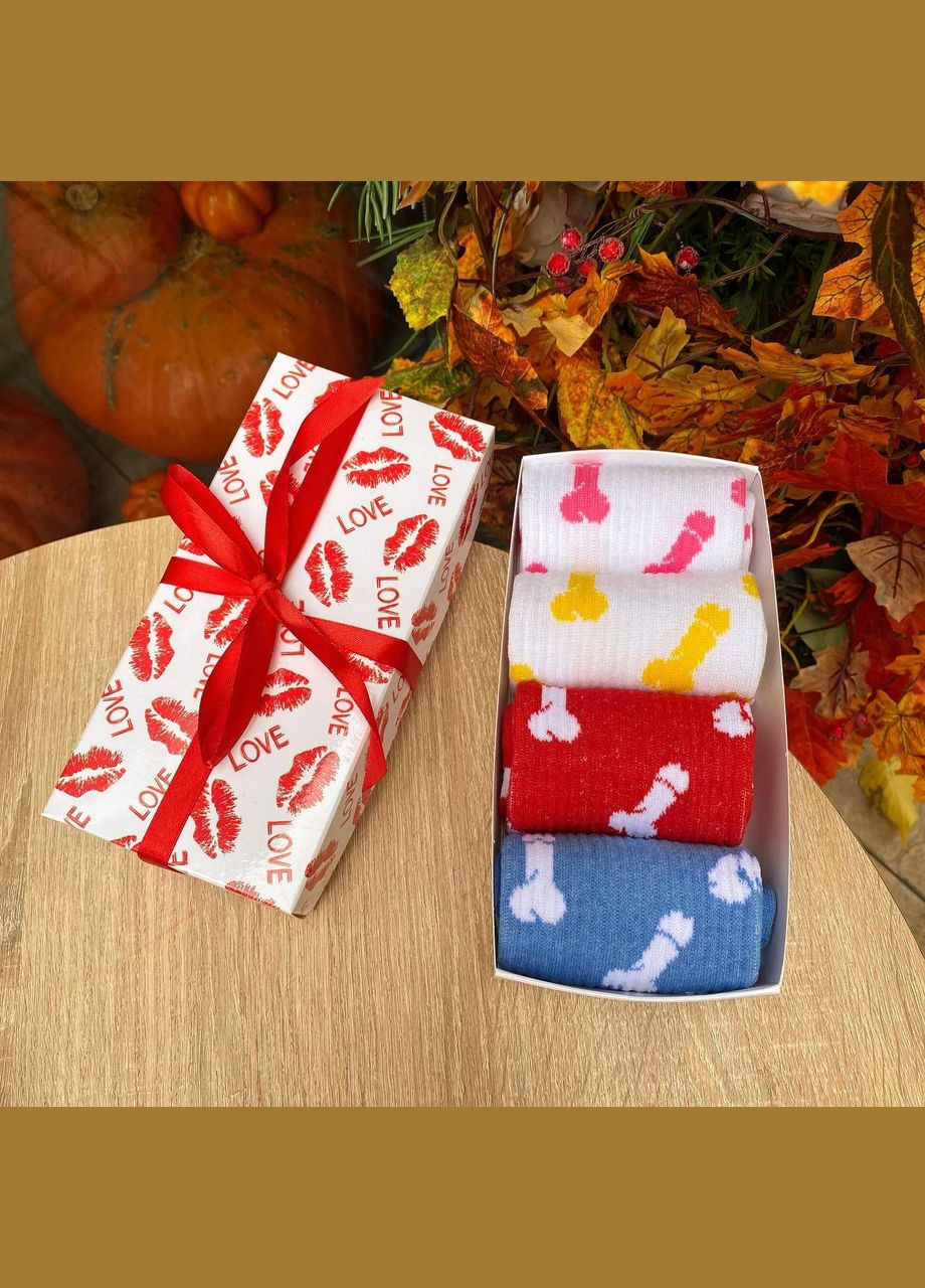 Комбинированные бокс мужских высоких носков 40-45 на 4 пары в подарочной коробке Vakko (306424146)