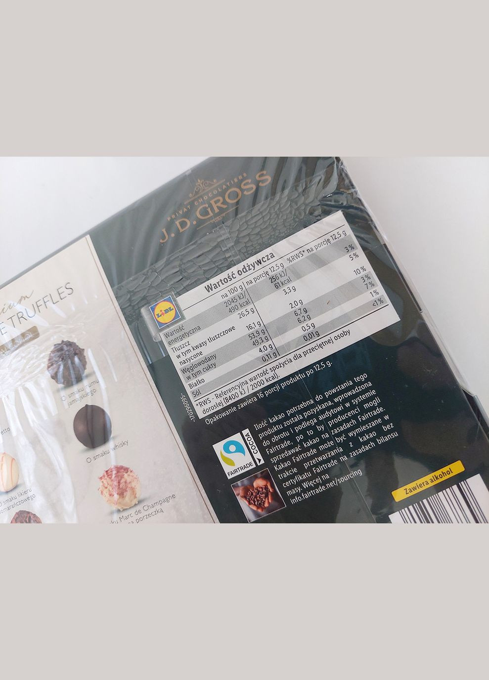 Трюфельные конфеты пралине J.D. Premium Chocolate Truffles With Alcohol, 200 г (Бельгия) Gross (348060053)