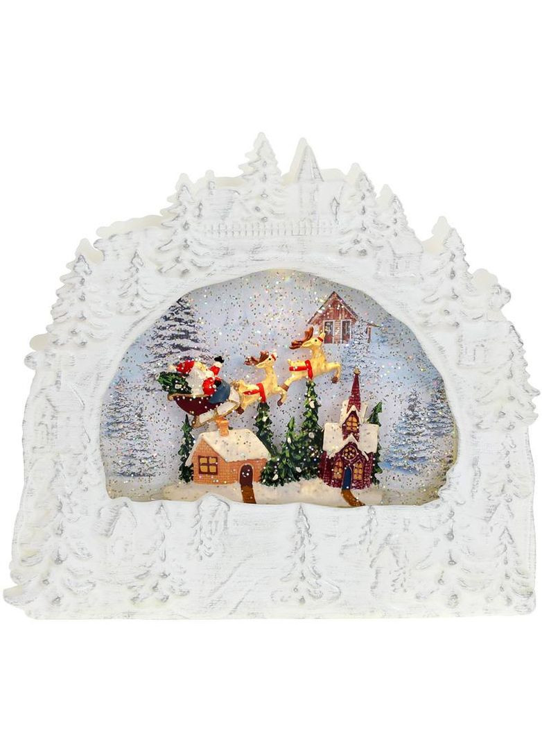 Декоративний ліхтар "Санта над містом" 26.5см з LED підсвічуванням Bona (372173933)