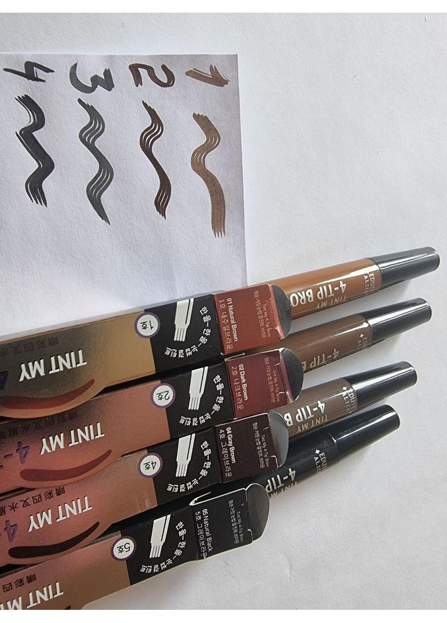 Маркер Тінт для брів експрес мікроблейдинг водостійкий лайнер Оригінал, ефект тату Темно-Коричневий Magnetic Lashes (366668585)