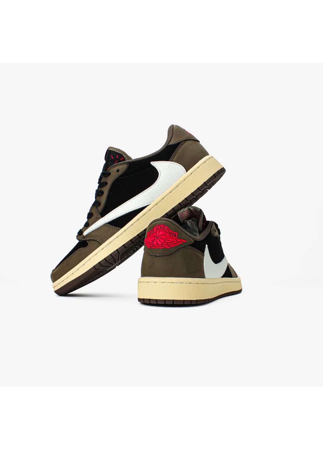 Кроссовки женские и мужские Nike Air Jordan 1 Retro Low Travis Scott Low | Найк Эир Джордан 1 Ретро коричневые No Brand коричневые демисезоны (369473642)