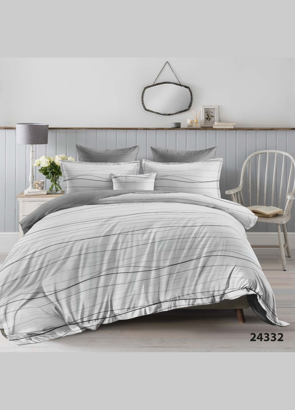 Комплект постільної білизни Двоспальний Ранфорс 24332 Viluta (369002612)