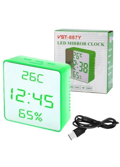 Настольные часы с будильником 887Y-4 Green VST (374130281)
