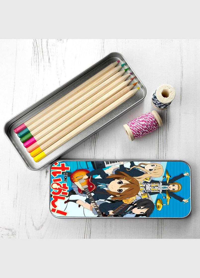 Пенал школьный для мальчика и девочки металлический Аниме Кей-Он #006 7*18 см Silver No Brand (309152670)