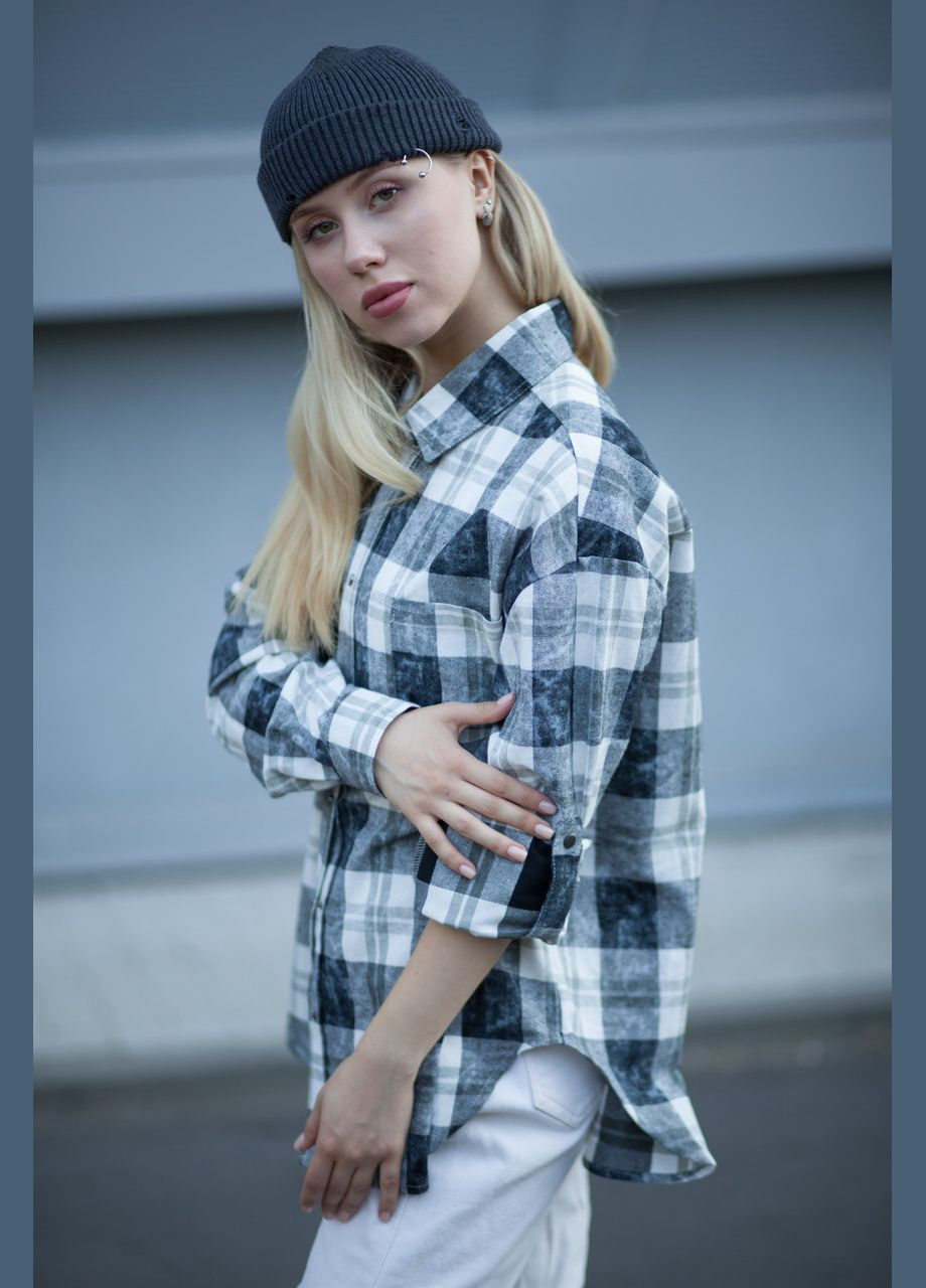 Черная кэжуал рубашка в клетку JUGO с длинным рукавом