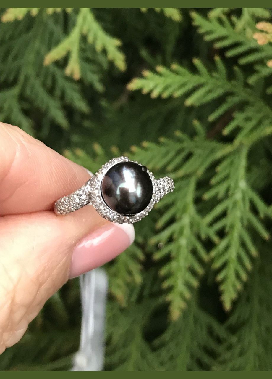 Кольцо серебряное с жемчугом и цирконием Ляфими 1715/9р. No Brand (317577536)