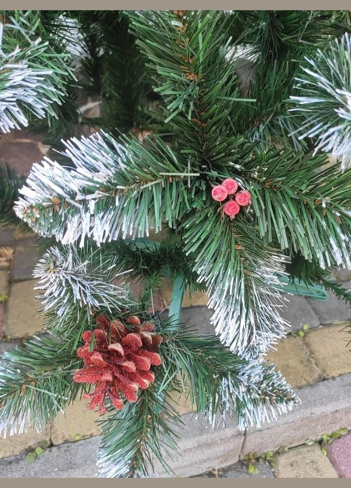 Кармен 1.8м с шишками и калиной елка искусственная новогодняя ель праздничная No Brand (305844459)