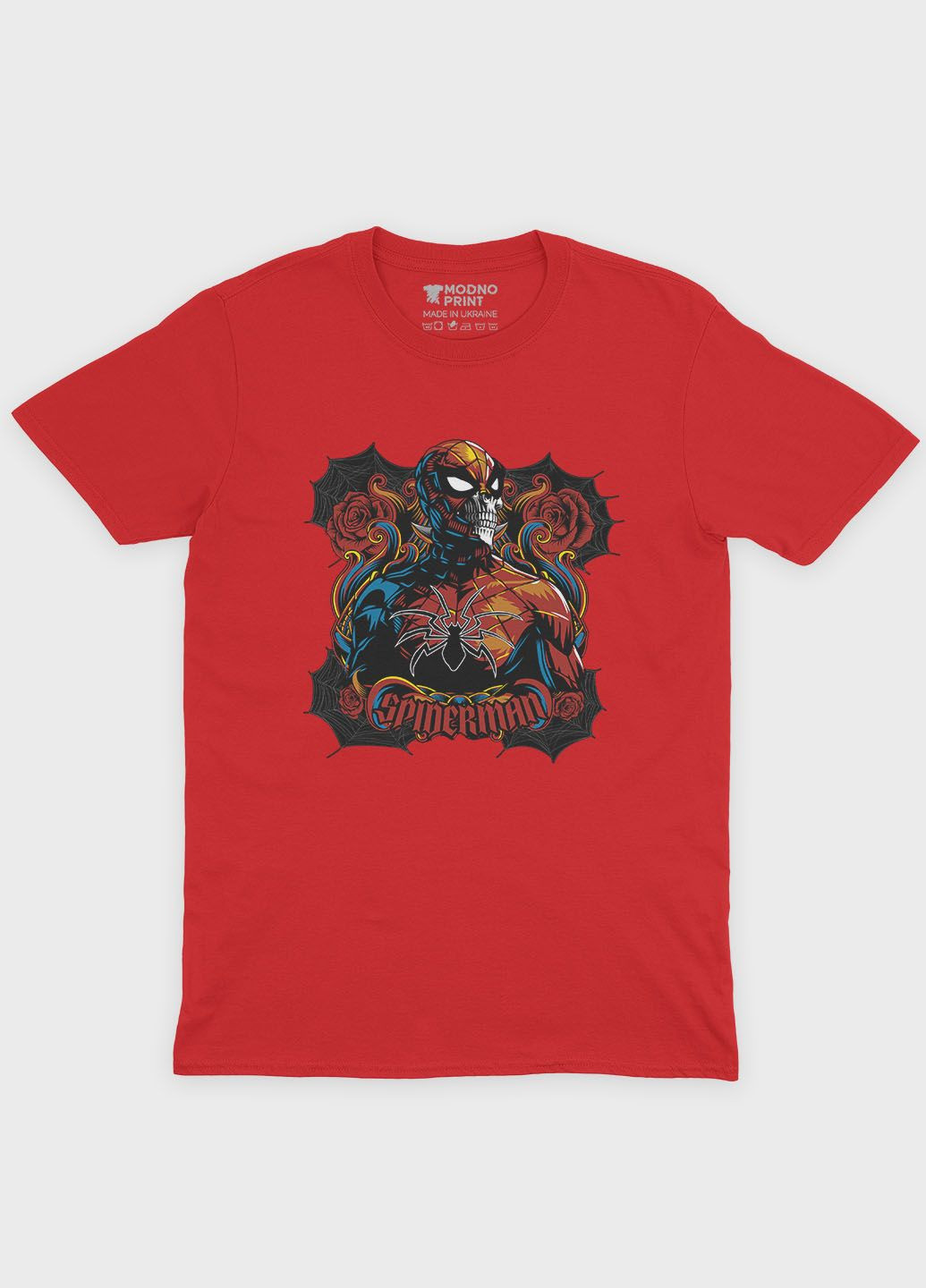 Червона демісезонна футболка для хлопчика з принтом супергероя - людина-павук (ts001-1-sre-006-014-040-b) Modno