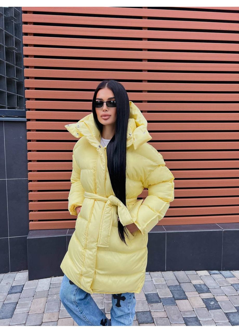 Желтый зимний Пуховик No Brand