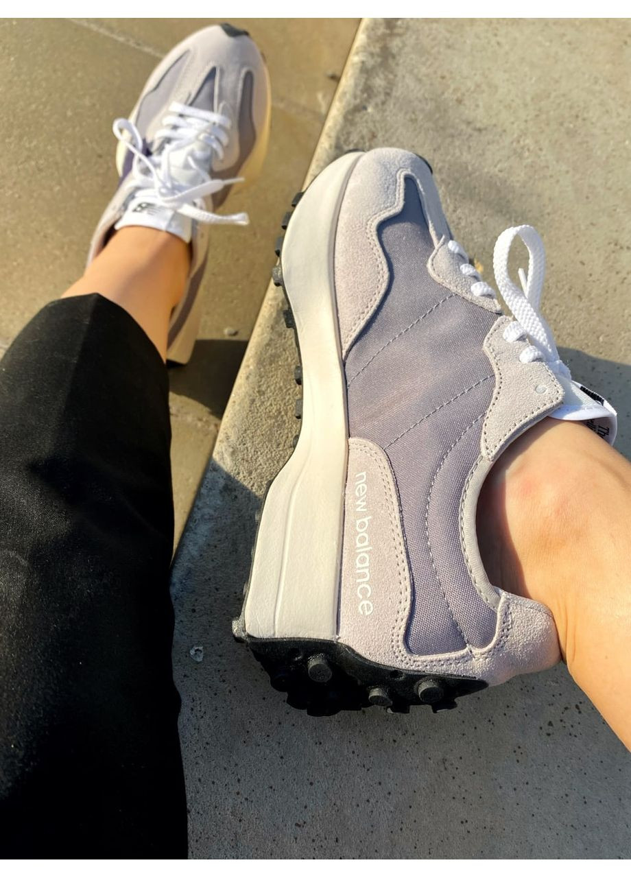 Серые демисезонные кроссовки мужские new balance 327 grey / violet нью беланс 327 No Brand