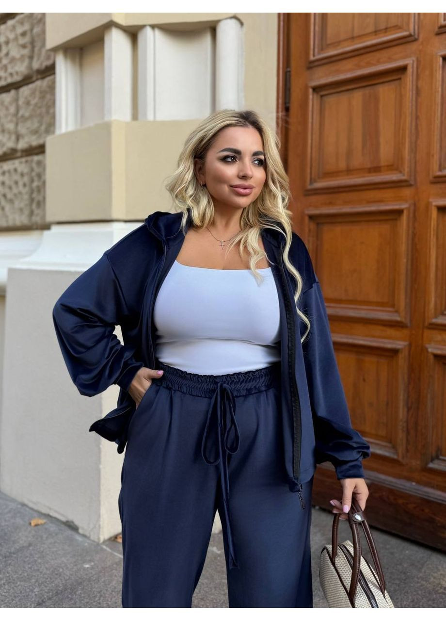 Жіночий велюровий костюм oversize: худі + штани No Brand (362209181)