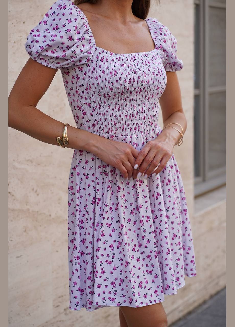 Белое повседневный, праздничный женское платье мини в цветочном принте. Avanti с цветочным принтом