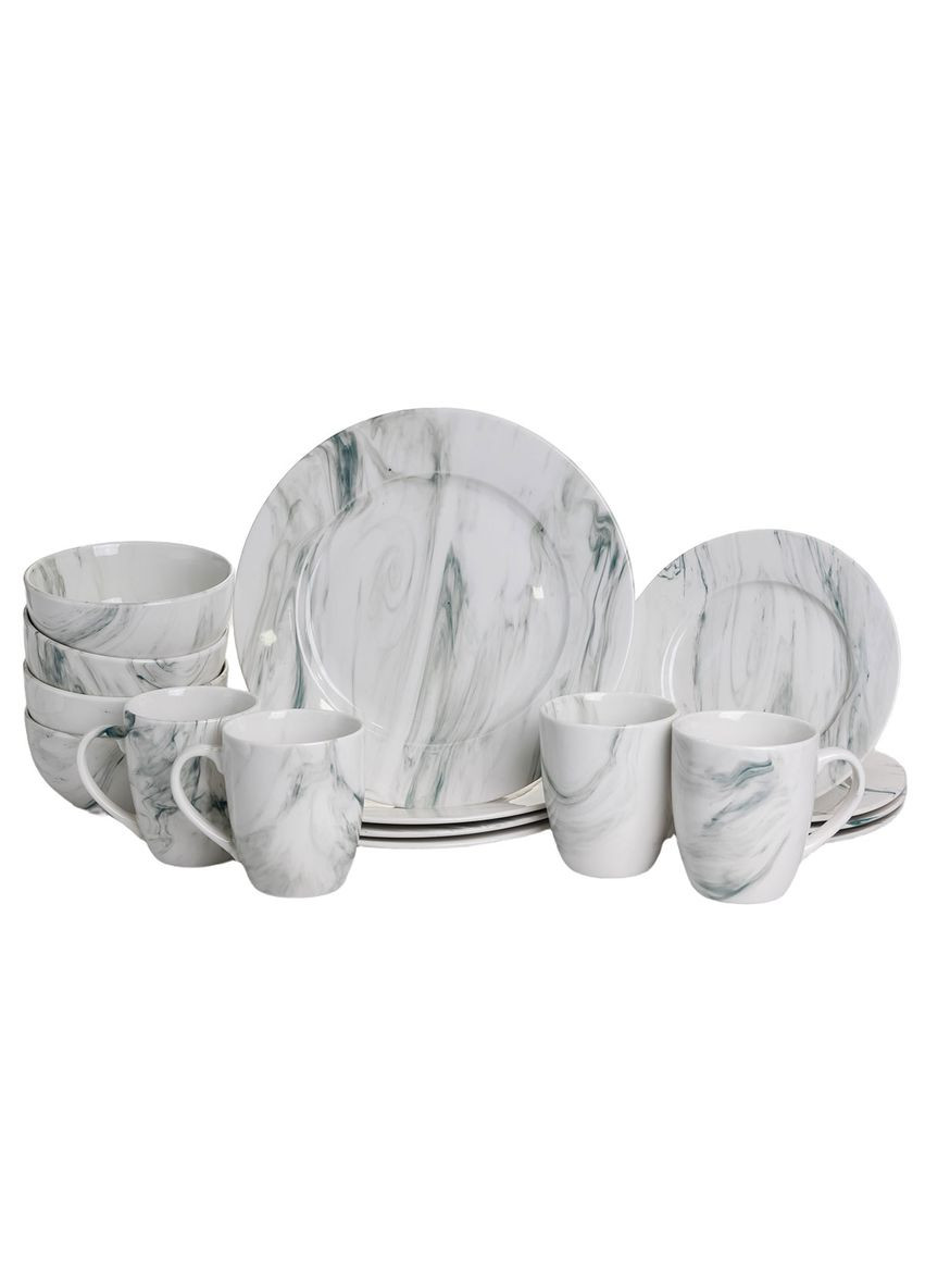 Столовий сервіз із порцеляни Marmor 16 предметів на 4 персони Yiwu (366092024)
