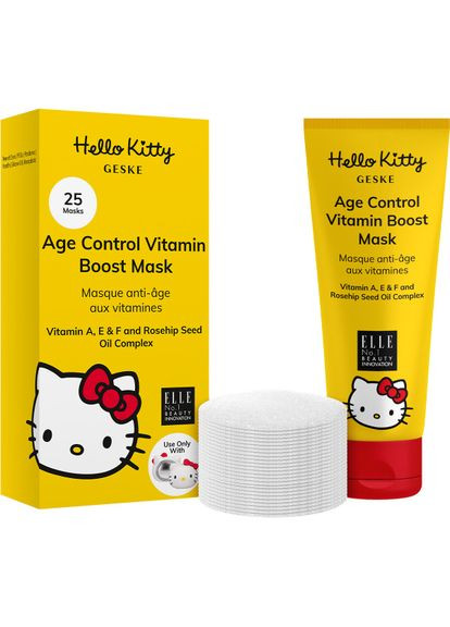 Антивікова маска з вітамінним комплексом Age Control Vitamin Boost Mask by Hello Kitty Head GESKE (341526177)