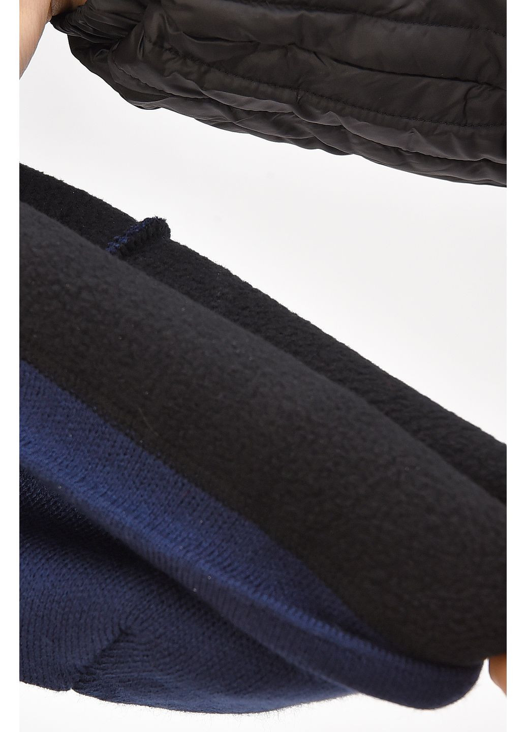 Шапка підліткова на флісі синього кольору з нашивкою Let's Shop (364485118)