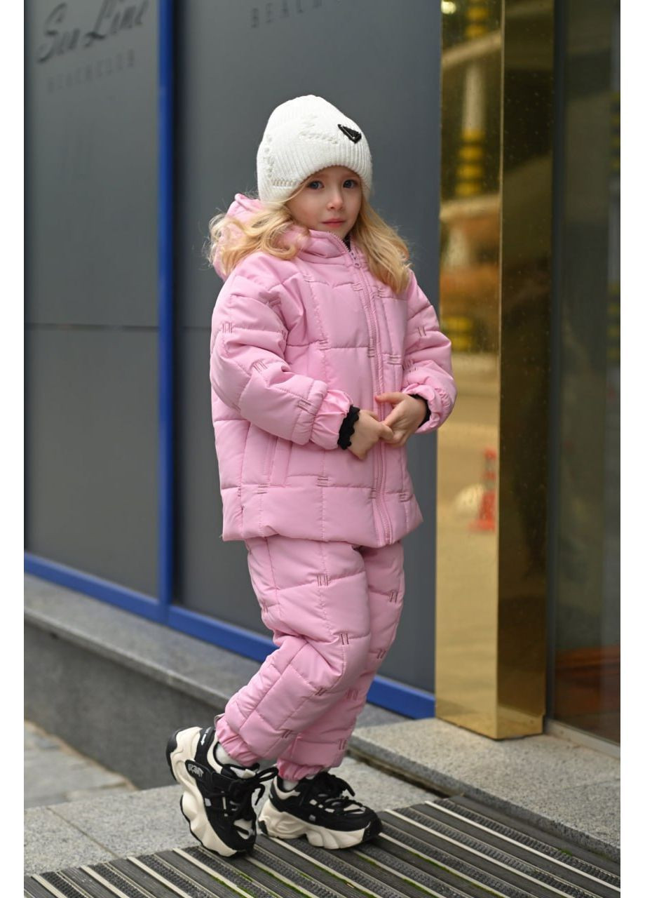 Розовый зимний детский зимний костюм для девочки брюки и куртка. Nositi