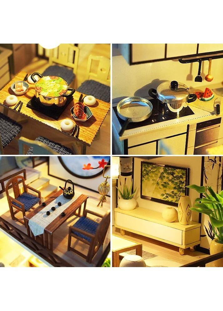 Румбокс Японська естетика Інтер'єрний конструктор Moxiang Bamboo Rhyme Book Nook M-029 + купол No Brand (362452972)