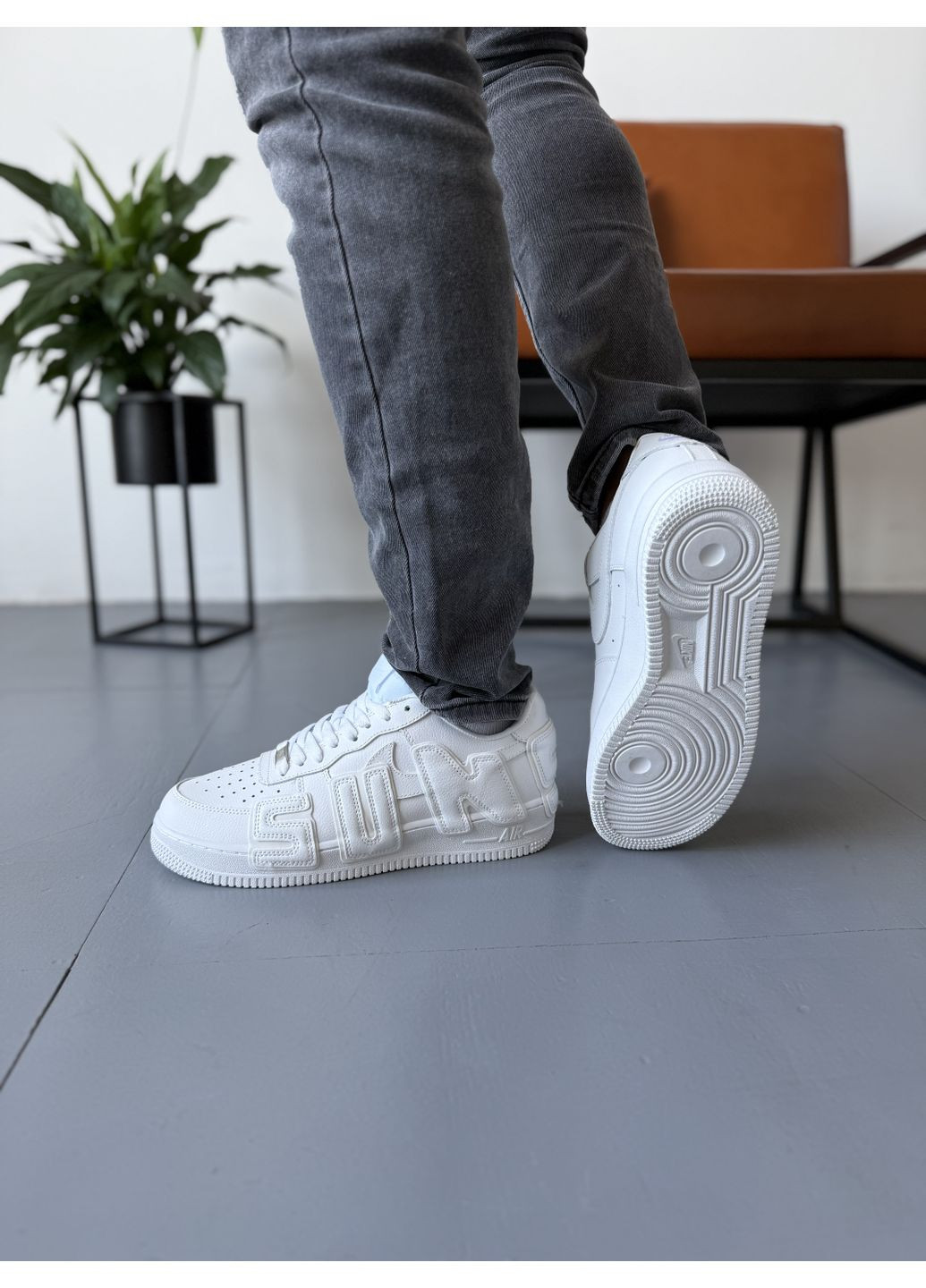 КРОССОВКИ ЖЕНСКИЕ NIKE AIR FORCE 1 LOW CACTUS PLANT FLEA WHITE НАЙК АИР ФОРС 1 ПРЕМИУМ No Brand белые демисезоны (368861747)