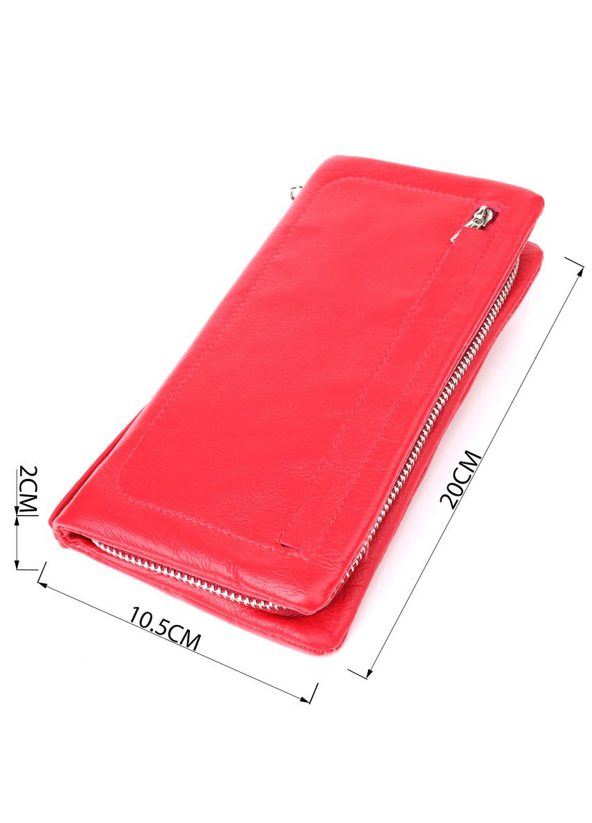 Практичний жіночий гаманець-клатч із натуральної шкіри 20х10,5х2см 21300 Червоний st leather (329196416)