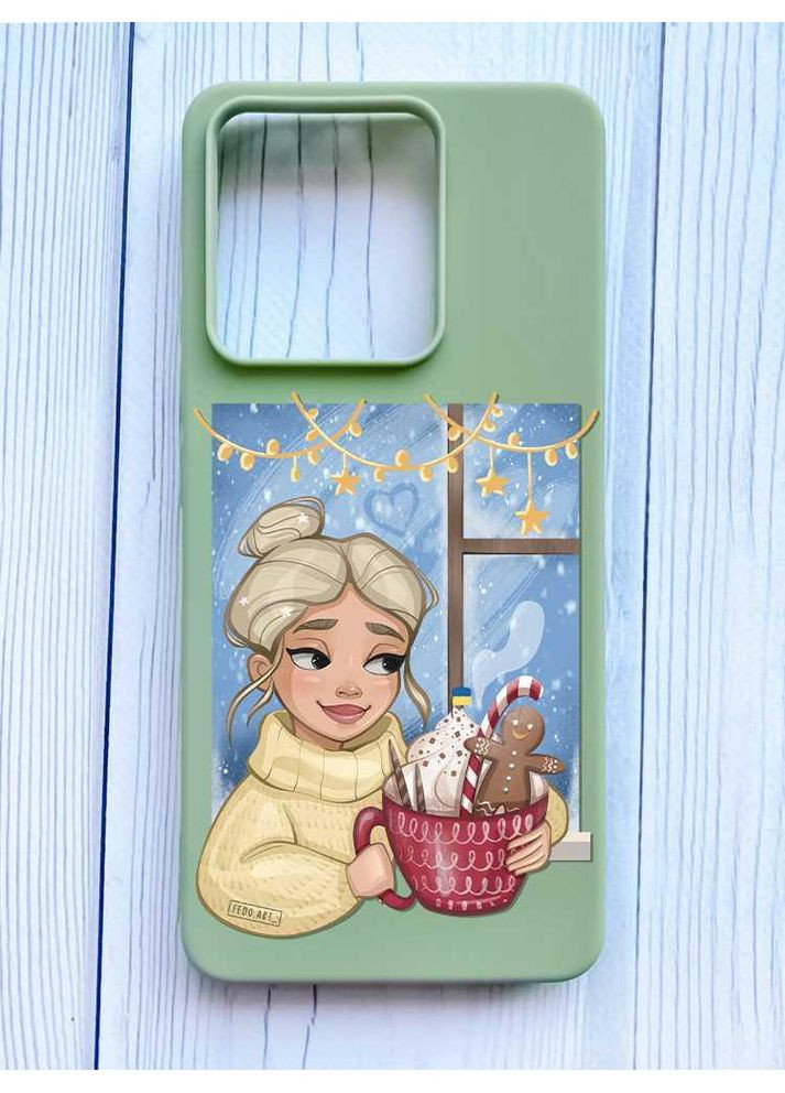 Матовый чехол на Xiaomi Redmi Note 13 Pro 5G Украиночка с какао (принт 198) Creative (362968404)