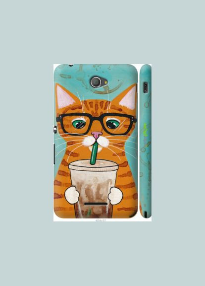 Чохол на Sony Xperia E4 Dual E2115 Зеленоокий кіт в окулярах "4054m-87-2448" Endorphone (362605031)