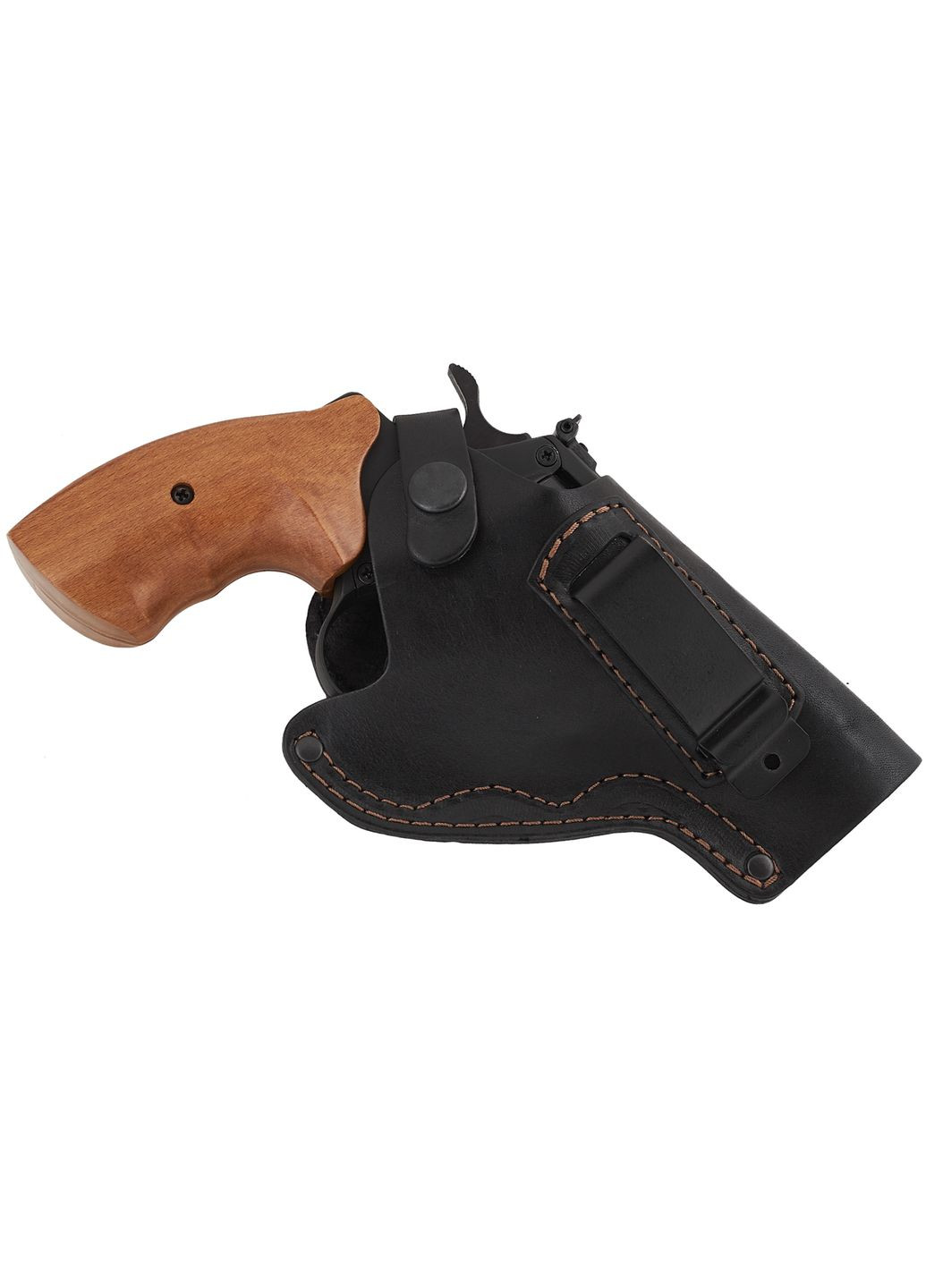 Кобура Револьвер 3 поясна + прихованого внутрішньобрючного носіння не формована з кліпсою (шкіра, чорна) Сварог (342375359)