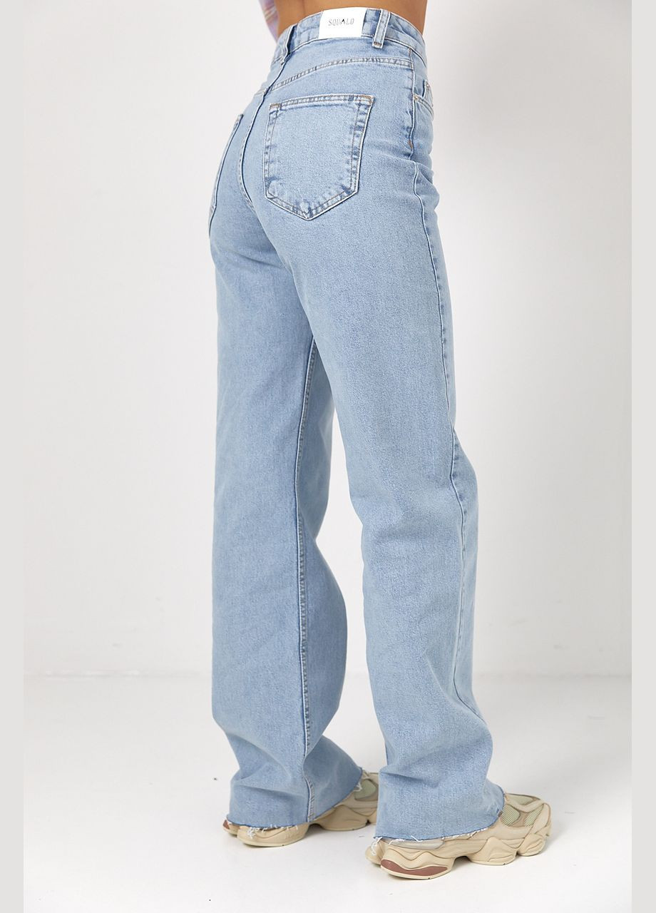 Джинси Straight прямого крою з необробленим низом Lurex - (322055513)