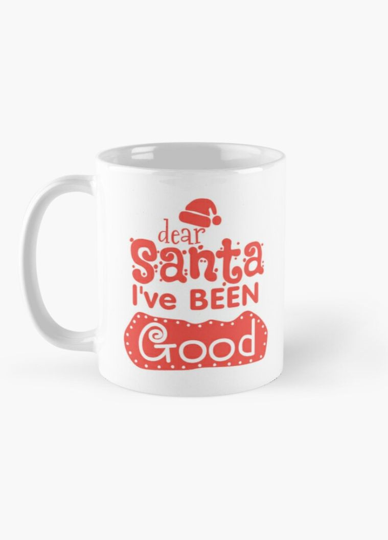 Чашка Керамічна Кружка з принтом Dear Santa I`ve been Good Лист Санті Біла 330 мл Orca (307501395)