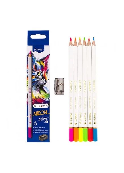 Олівці кольорові Chroma Neon 6 кольорів (8032-6CB) Marco (386785853)