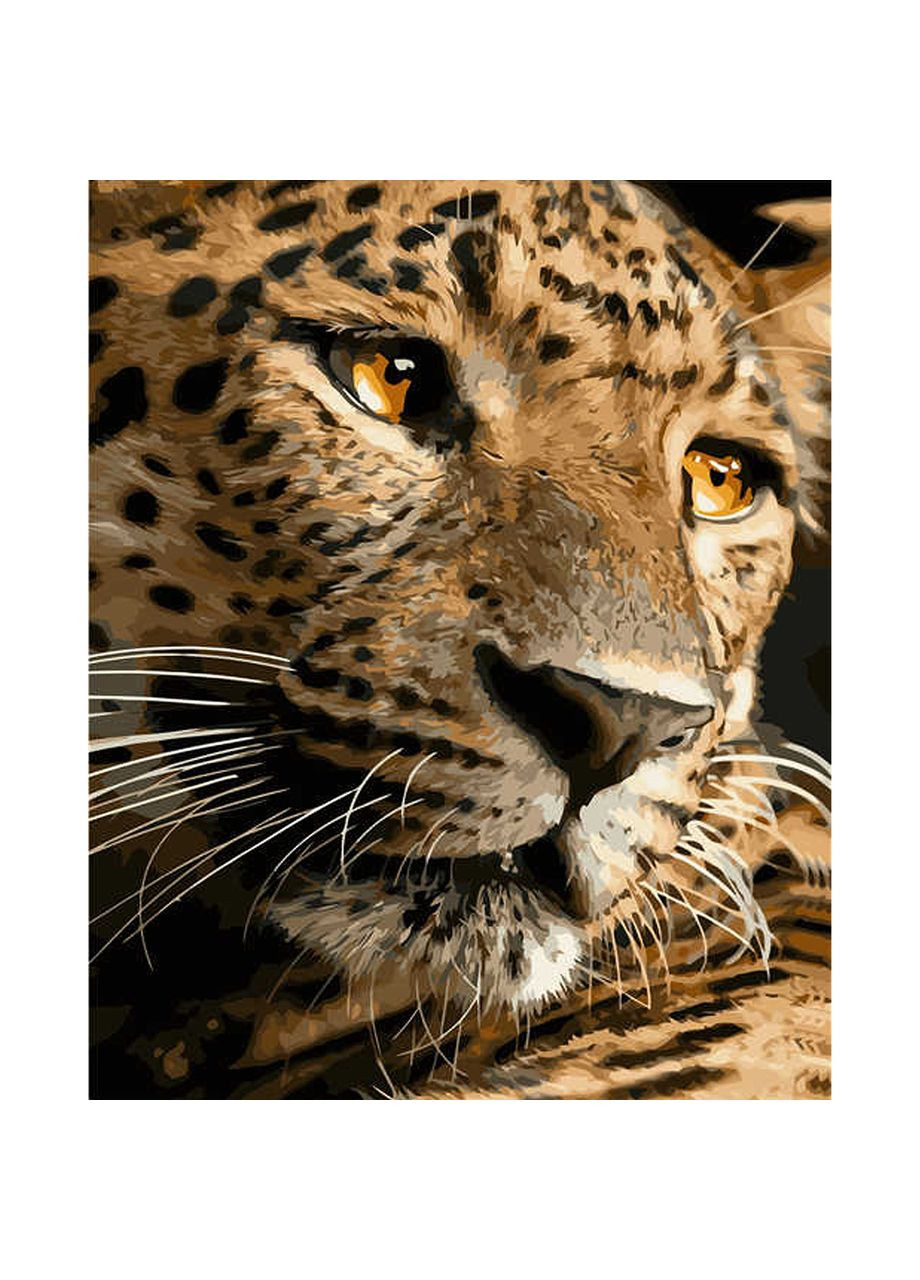 Картина за номерами ПРЕМІУМ Далекосхідний леопард з лаком та з рівнем розміром 40х50 см (VA-2763) Strateg (362487467)