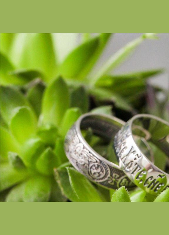 Кольцо серебряное охранное И Будета Два Вь Плоть Единственную с чернением Каштан (342334959)