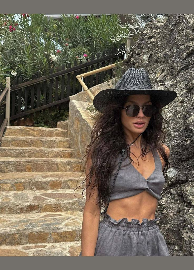 Жіночий костюм з льону топ та спідниця MonCher (330255407)