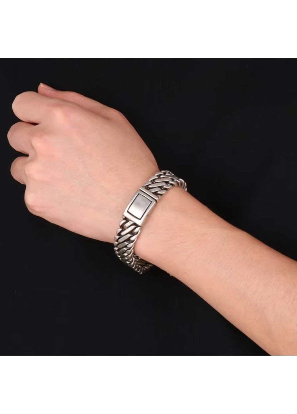 Масивний чоловічий браслет з нержавіючої медичної сталі 16мм 22см BS-316 No Brand (351503769)