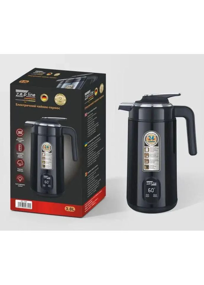 Термос електричний, термочайник, чайник термос 3л 2200Вт ZEPLINE ZP-123 з індикатором температури Promotec (363831996)