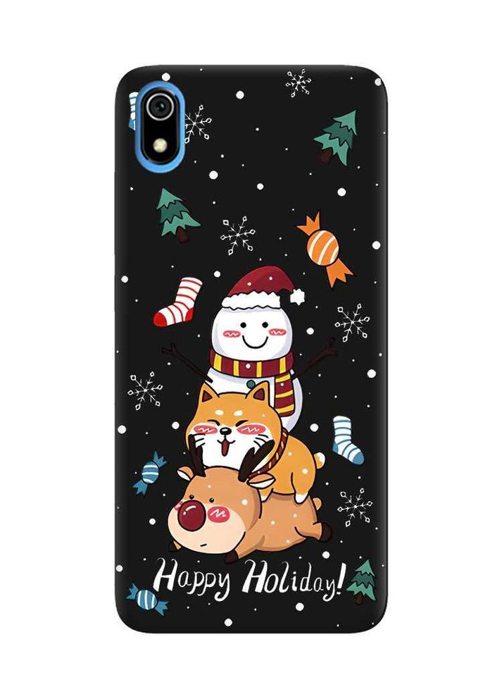 Матовий чорний чохол на Xiaomi Redmi 7A Зимові розваги (новорічний принт 153) Creative (362967535)