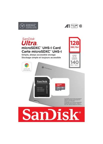 Карта памяти 128GB microSD class 10 UHS-I Ultra (SDSQUAB-128G-GN6MA) SanDisk (397596410)