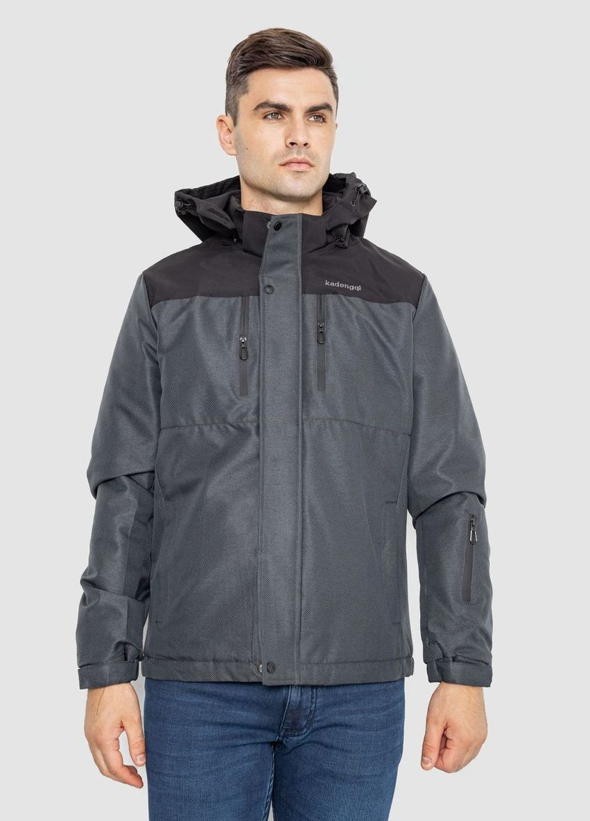 Комбинированная демисезонная куртка мужская демисезонная, цвет серо-черный, Ager