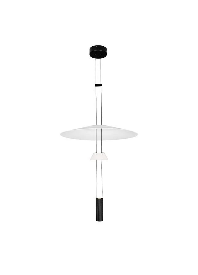 Потолочная LED люстра в современном стиле 9W 3500 К 120+500 мм Черная с белыми плафонами (24356) No Brand (401308285)