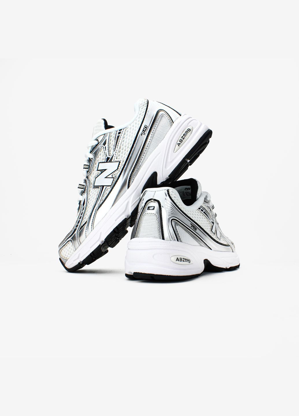 Білі Осінні кросівки чоловічі і жіночі new balance 740 v2 white silver black | нью беланс 740 білі срібні No Brand