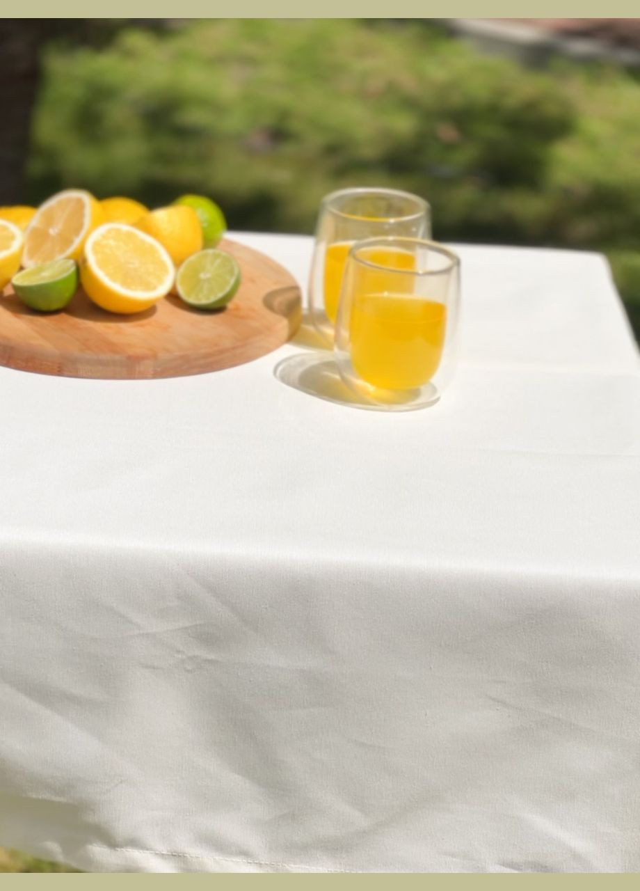 Водоотталкивающая Скатерть "Ваниль однотон" 100х100 см (+4 салфетки 30х40) No Brand (317275542)