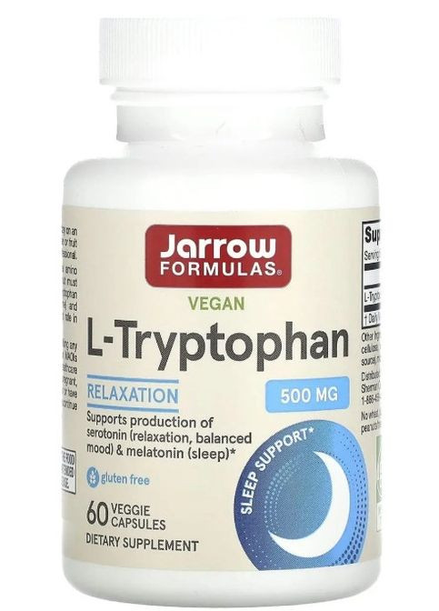 Триптофан L-Tryptophan 500 мг 60 капс Jarrow Formulas (357342982)