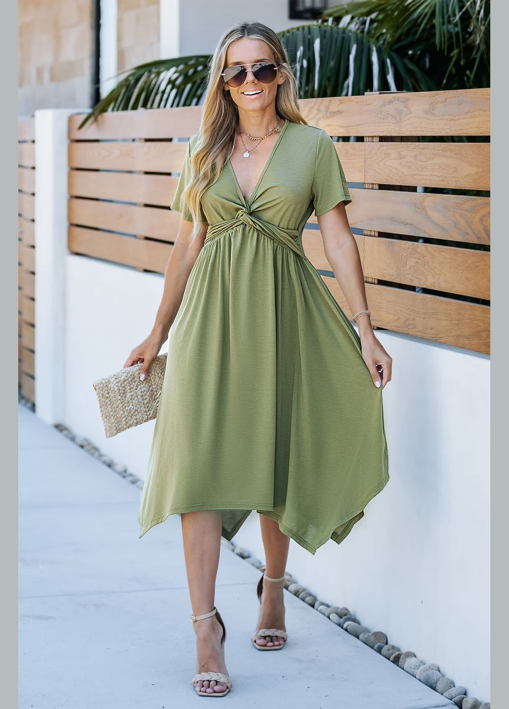 Оливковое (хаки) повседневный платье CUPSHE однотонное