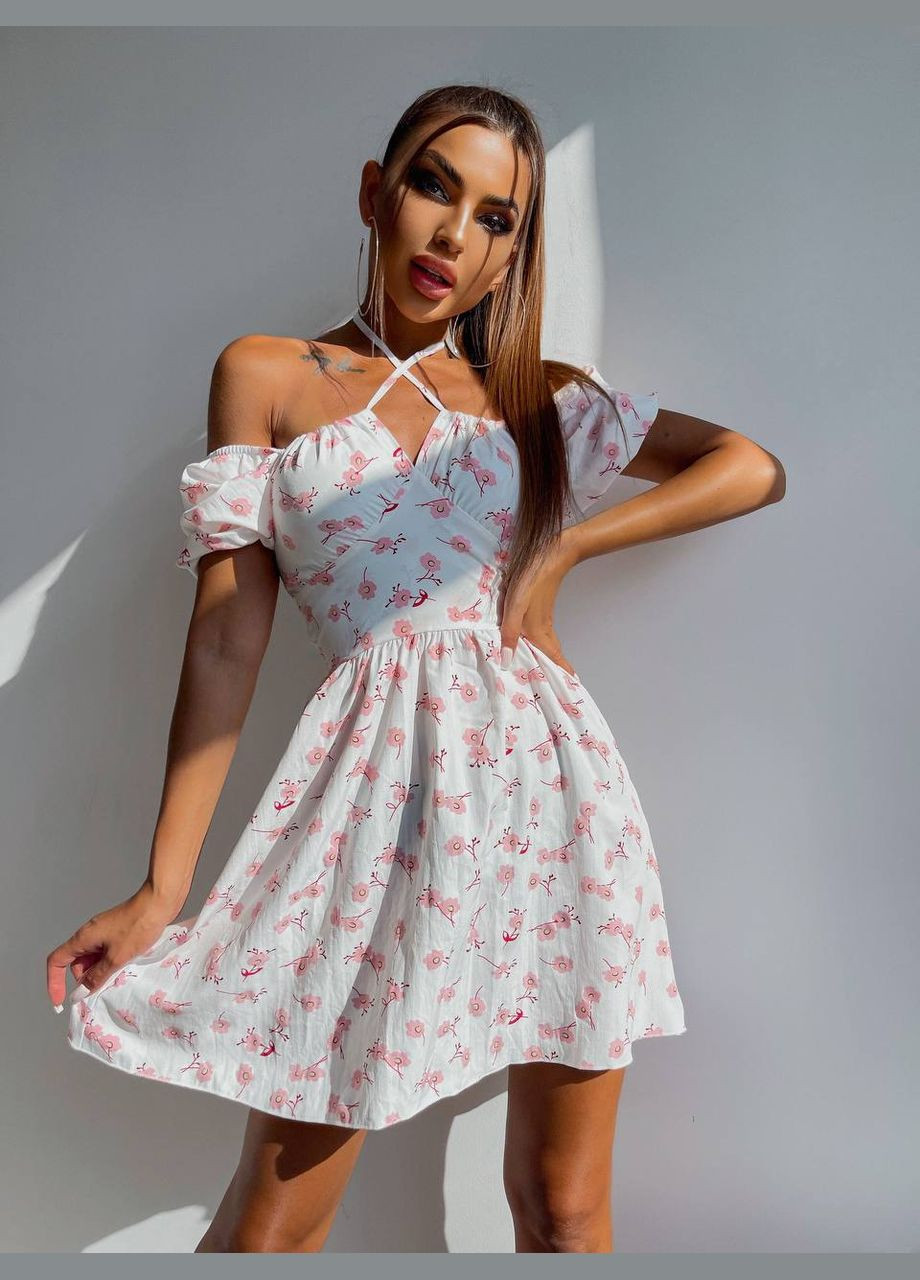 Белое платье Garna с цветочным принтом